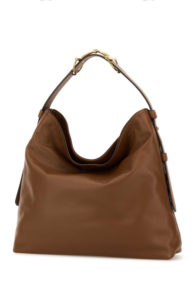 Gucci Horsebit Shoulder Bag — Brown