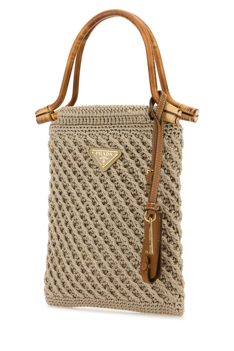 Prada Mano Top Handle Bag — Beige Co-calamusrotang