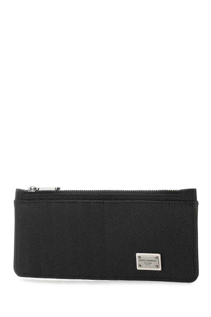 Dolce & Gabbana Calf Leather Card Case — Black Exterior: Cases