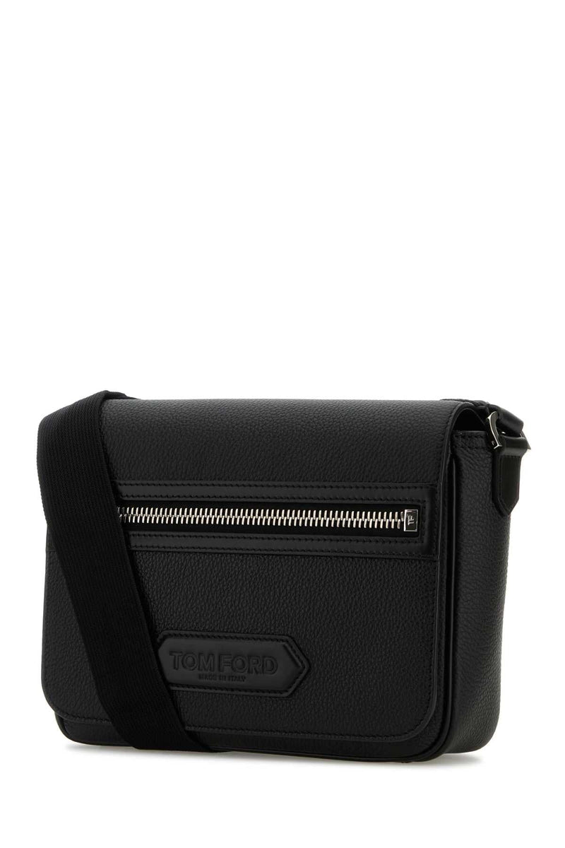 Tom Ford Grain Crossbody Bag — Black