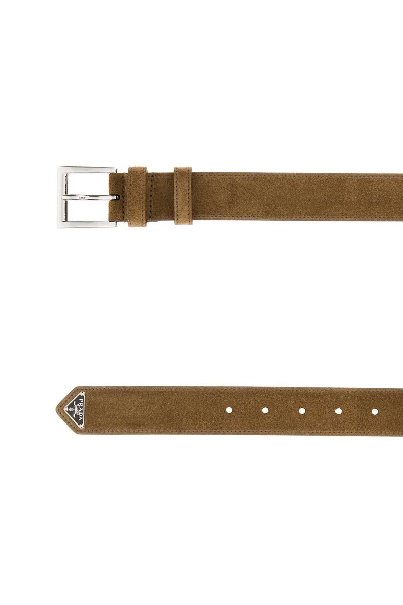 Prada Camoscio Belt — Beige Cotton