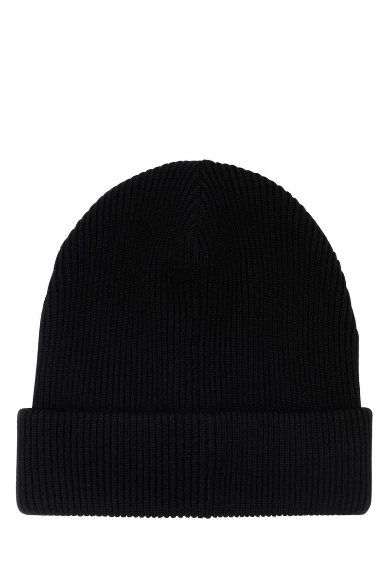 Gucci Knitted Wool Ribbed Beanie — Black Fabric Beanies