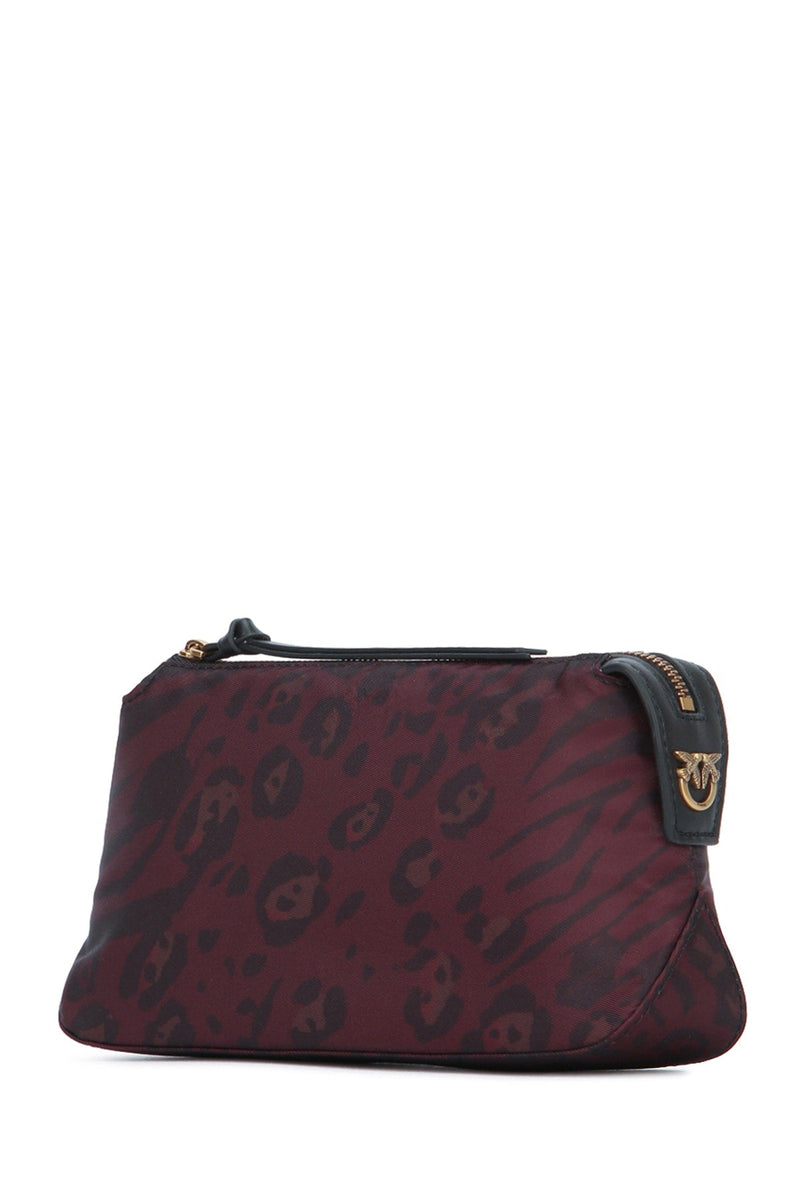 Pinko Beauty Case Mini Clutch — Burgundy Nylon Wallet