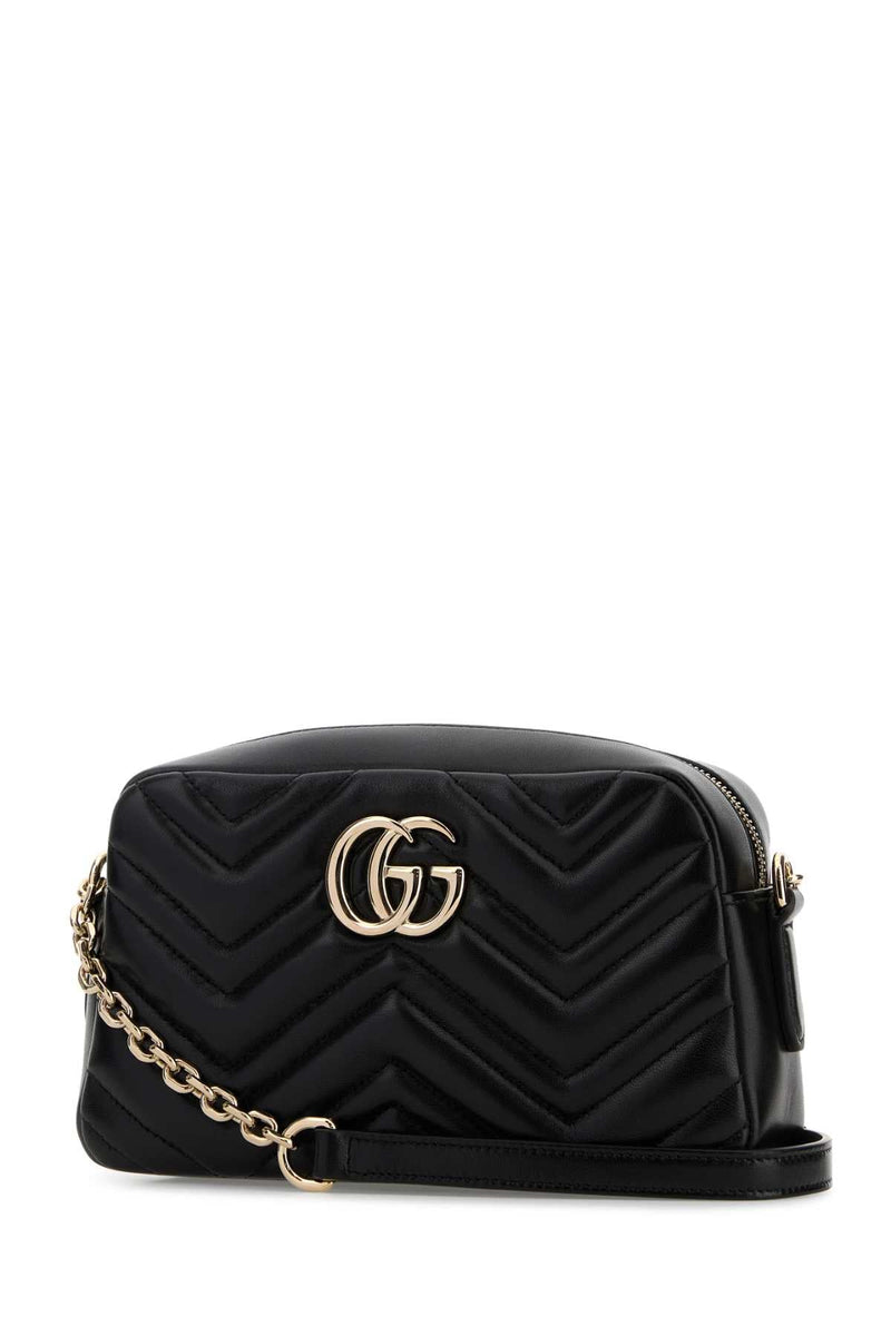 Gucci Gg Marmont Crossbody Bag — Black Lamb