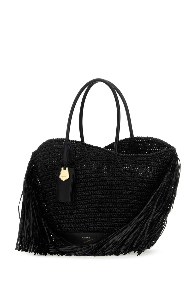 Ferragamo Cout Tote Bag — Black