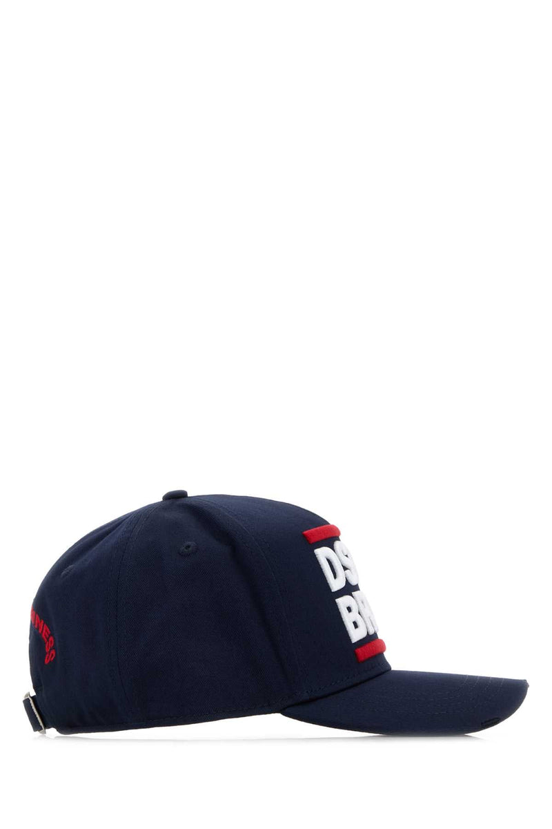 Dsquared2 Hat Logo-Embroidered Cotton Baseball Cap — Navy Exterior: Caps