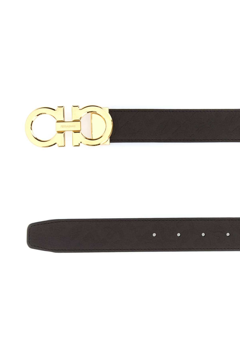 Ferragamo Double Gancini Belt — Brown