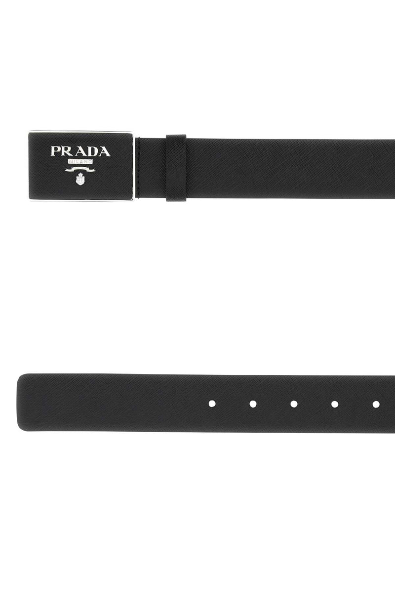Prada Belt — Black Vitello
