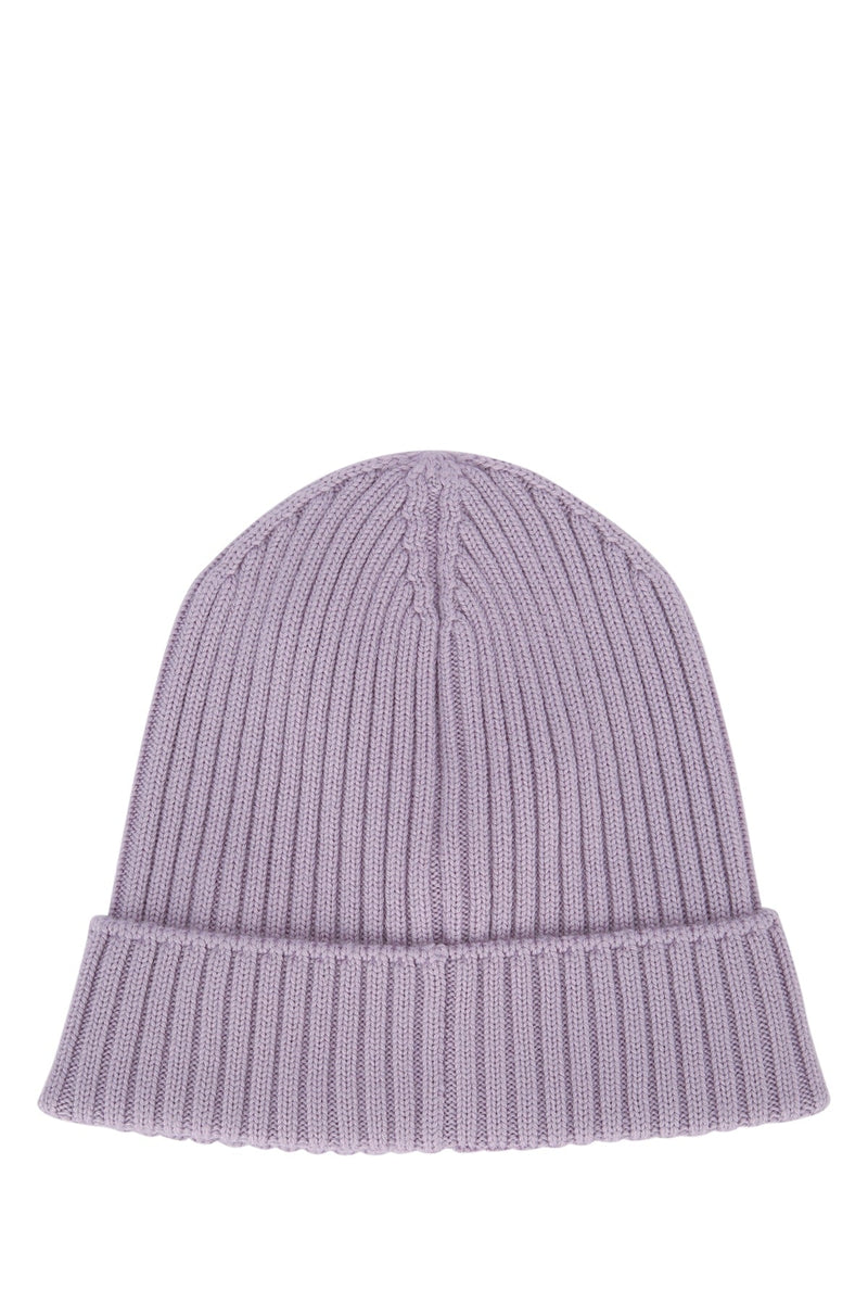 Moncler Jr Hat Ribbed Virgin Wool Beanie — Purple Base Fabric: Beanies