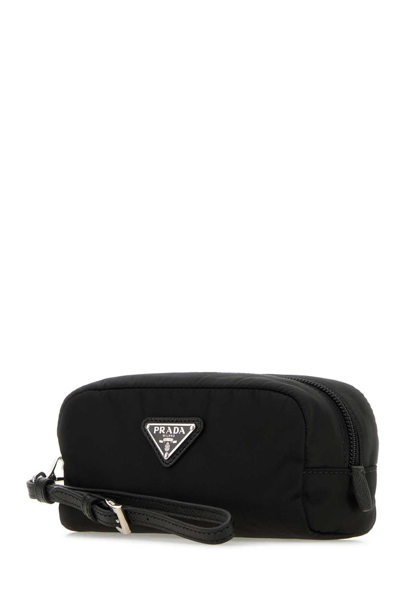 Prada Re-Nylon Pouch — Black Poliammidericiclata-vitello Wallet