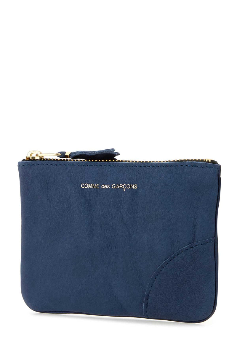 Comme Des Garçons Leather Pouch Wallet — Navy Cowhide