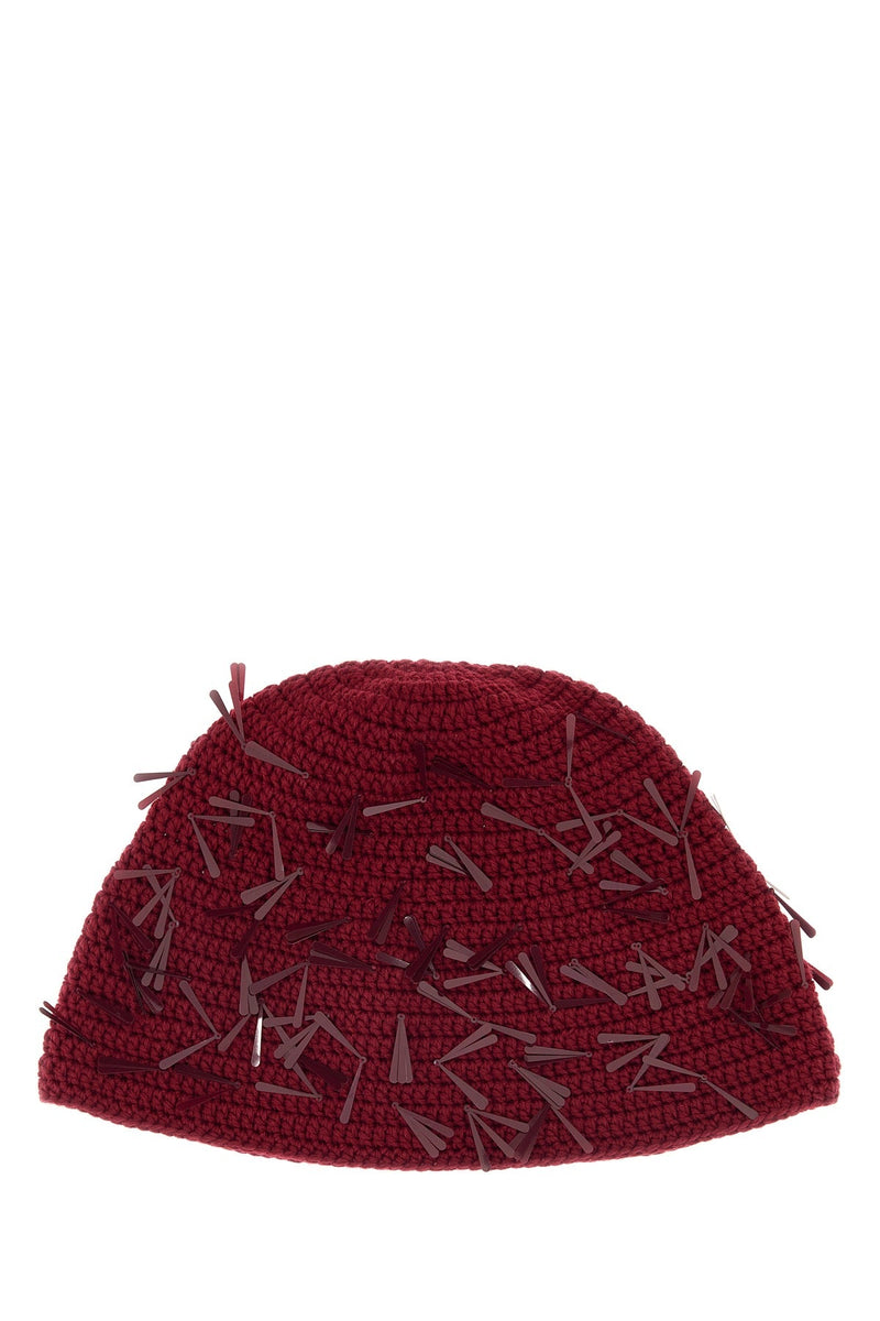 Alanui Sunset Beanie — Red Exterior: Polyvinyle Cotton Beanies