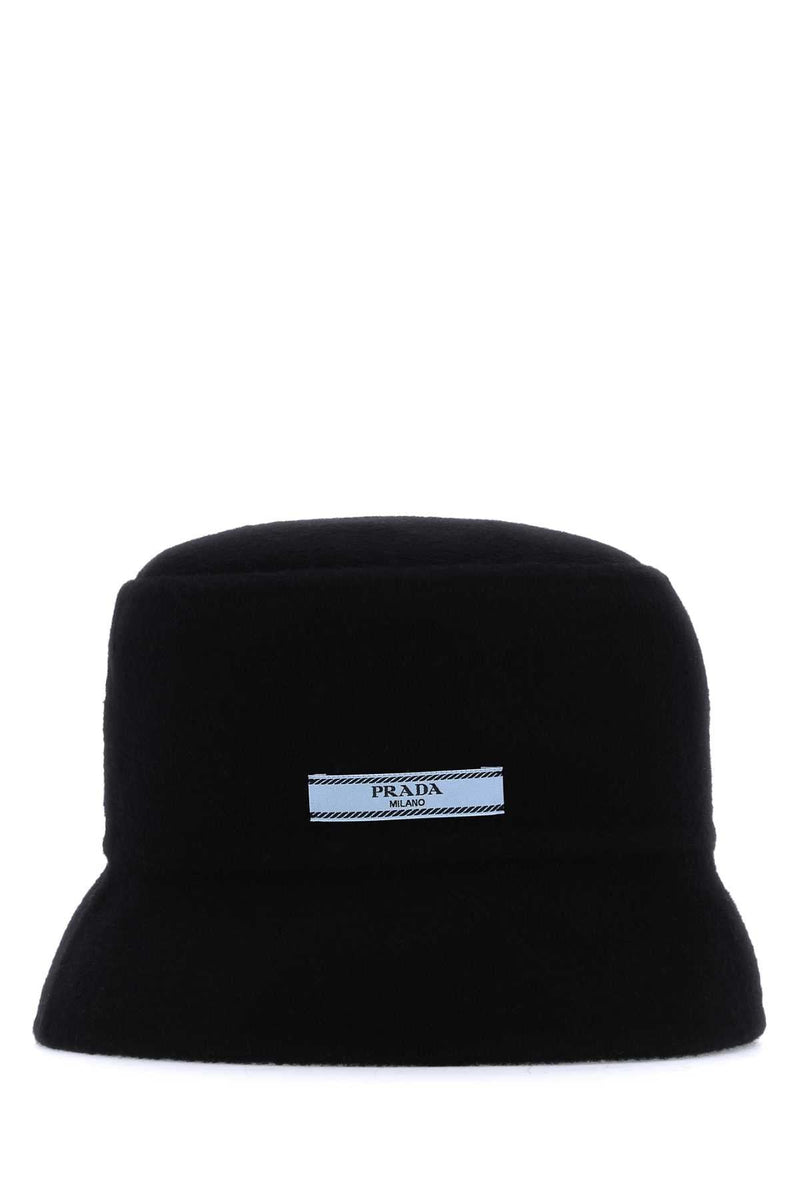 Prada Beauty Cashmere Bucket Hat — Black Exterior