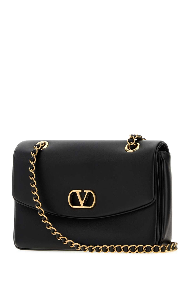 Valentino Garavani Gold Chain Strap Shoulder Bag — Black
