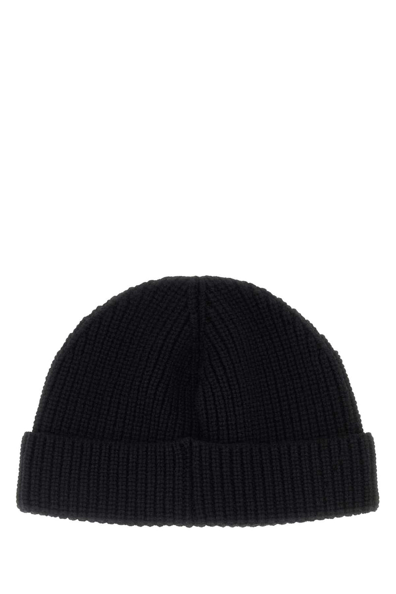 Valentino Garavani Beanie Cashmere Knit — Black Exterior: Beanies