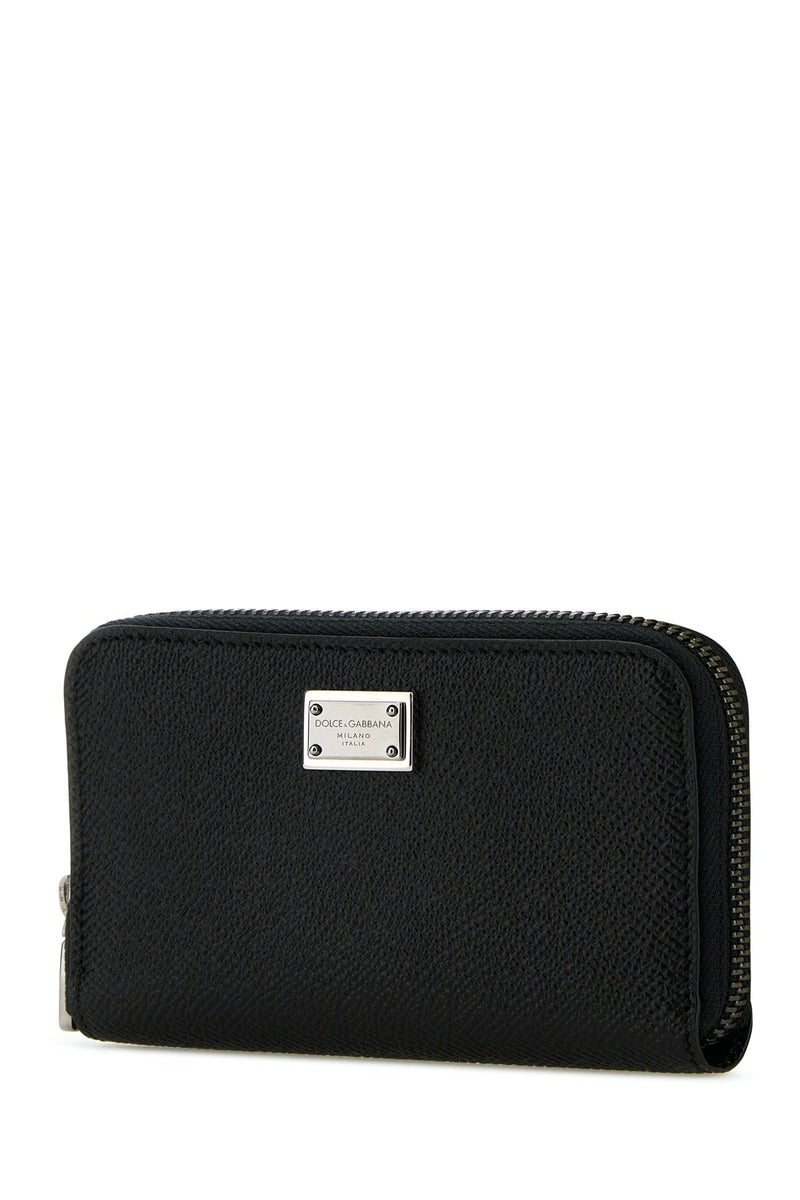 Dolce & Gabbana Textured Leather Wallet — Black Vitello Vi+vitello