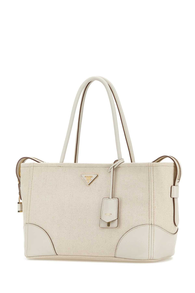 Prada Shopping Tote Bag — Beige