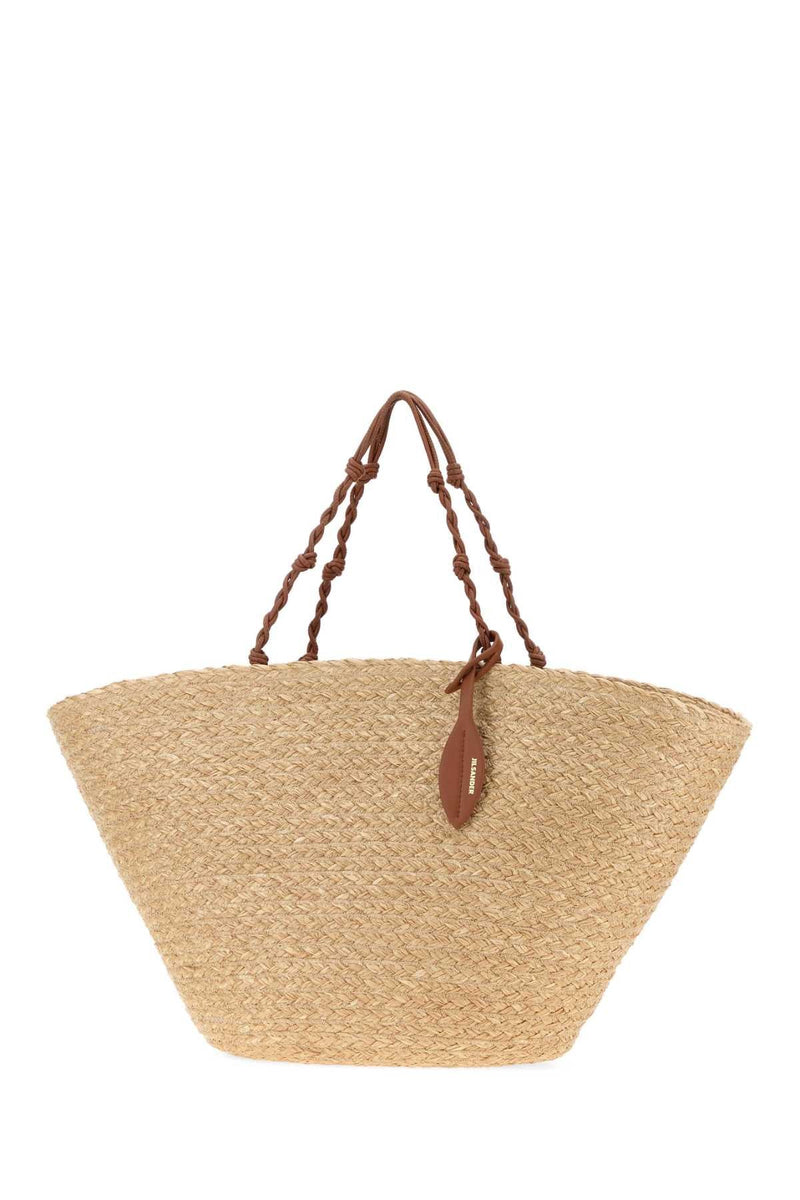 Jil Sander Tangle Bucket Bag — Beige Exterior: Raffia