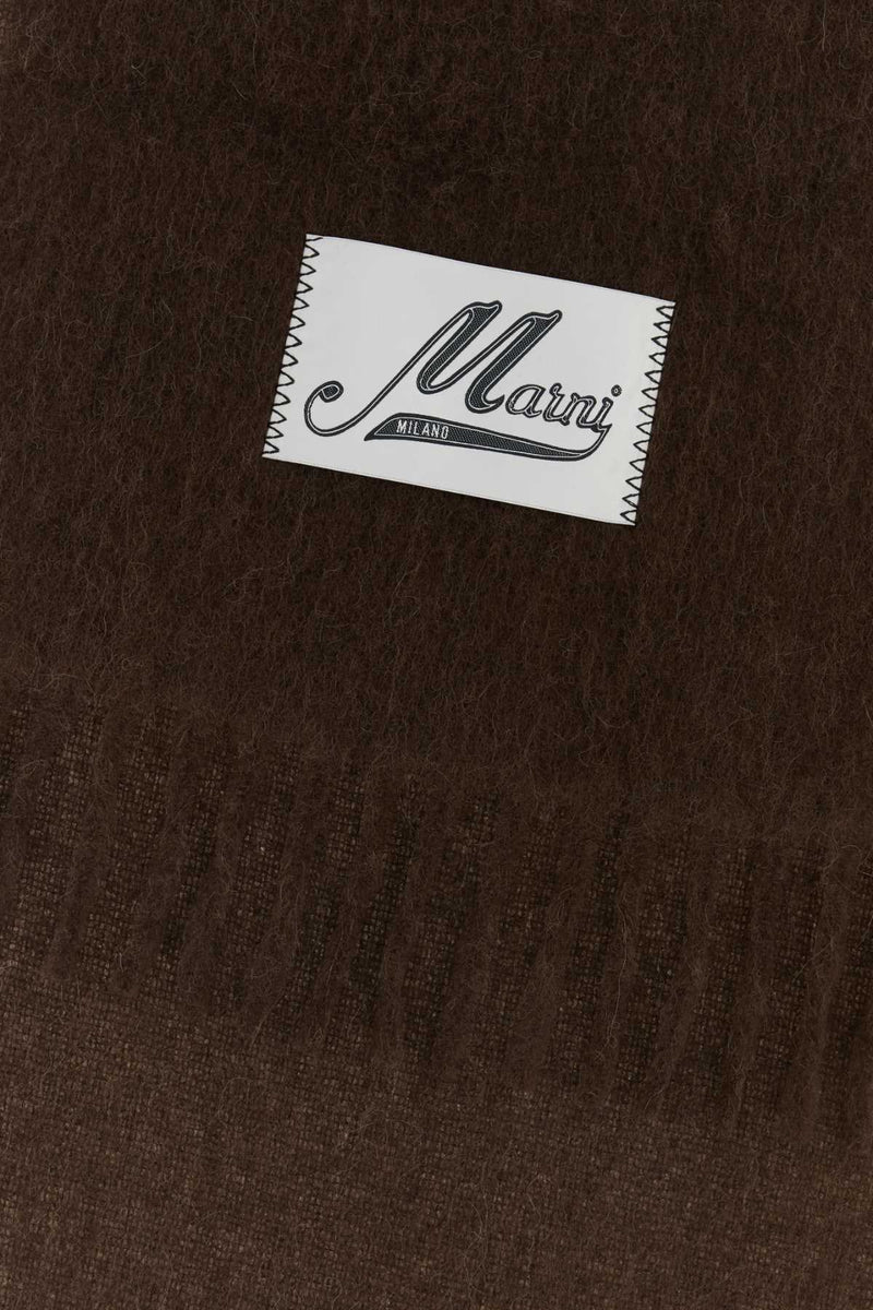 Marni Alpaca Blend Scarf — Brown Exterior: Nylon Scarfs
