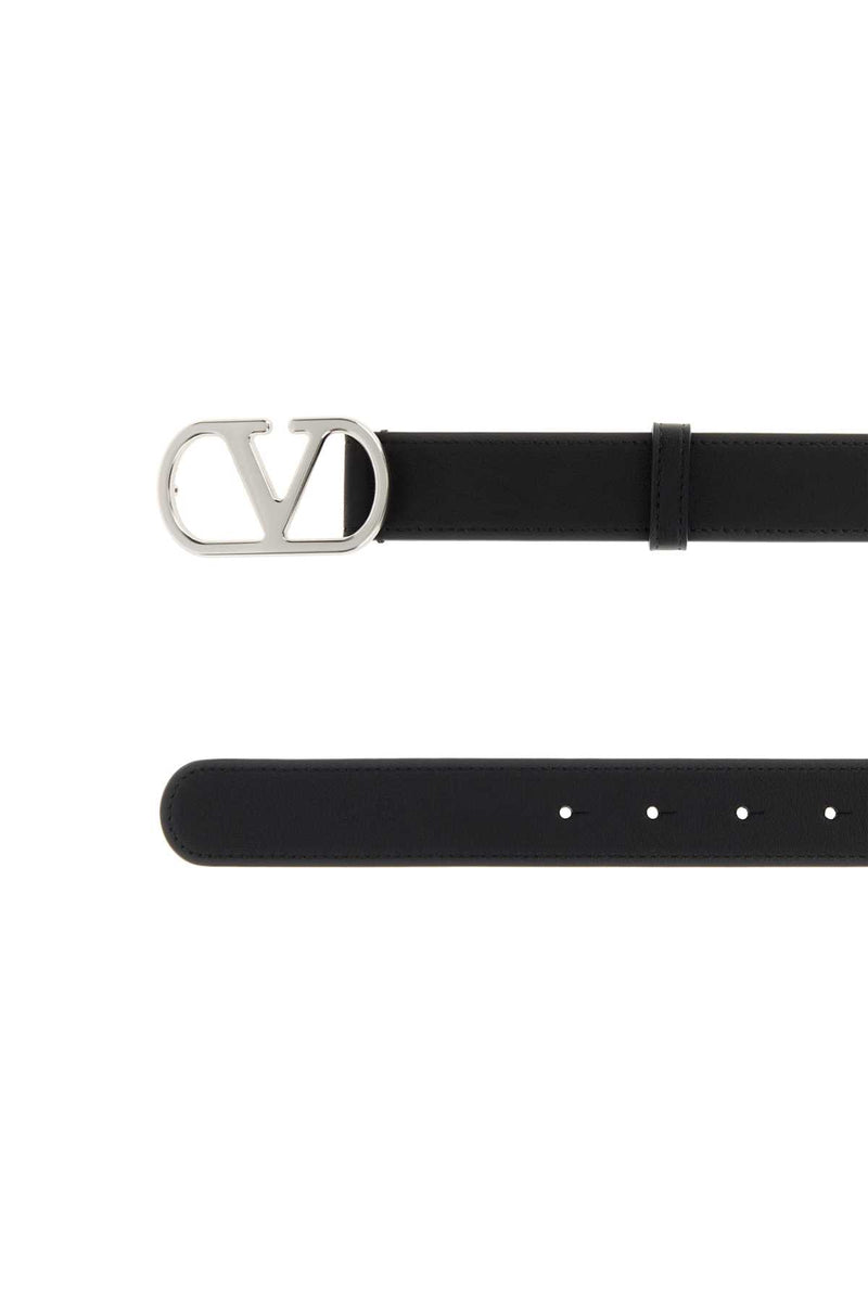 Valentino Garavani Vlogo Belt — Black Calf Leather - Bos Taurus