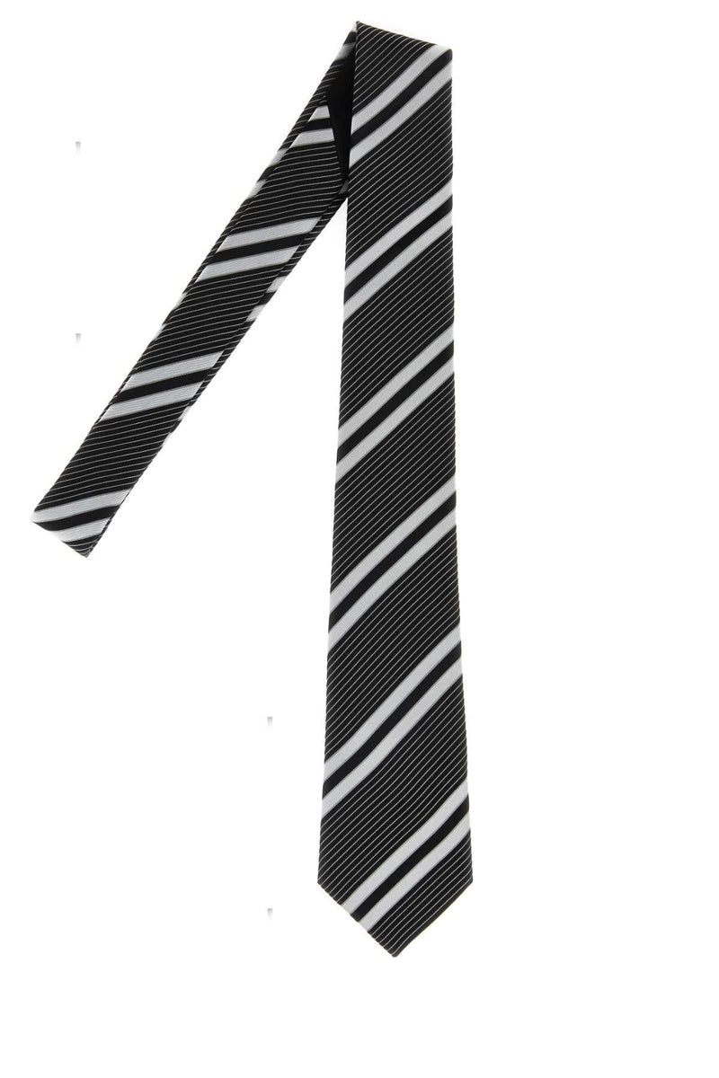 Saint Laurent Rayures Necktie — Black Exterior: Silk Lining: Neckties