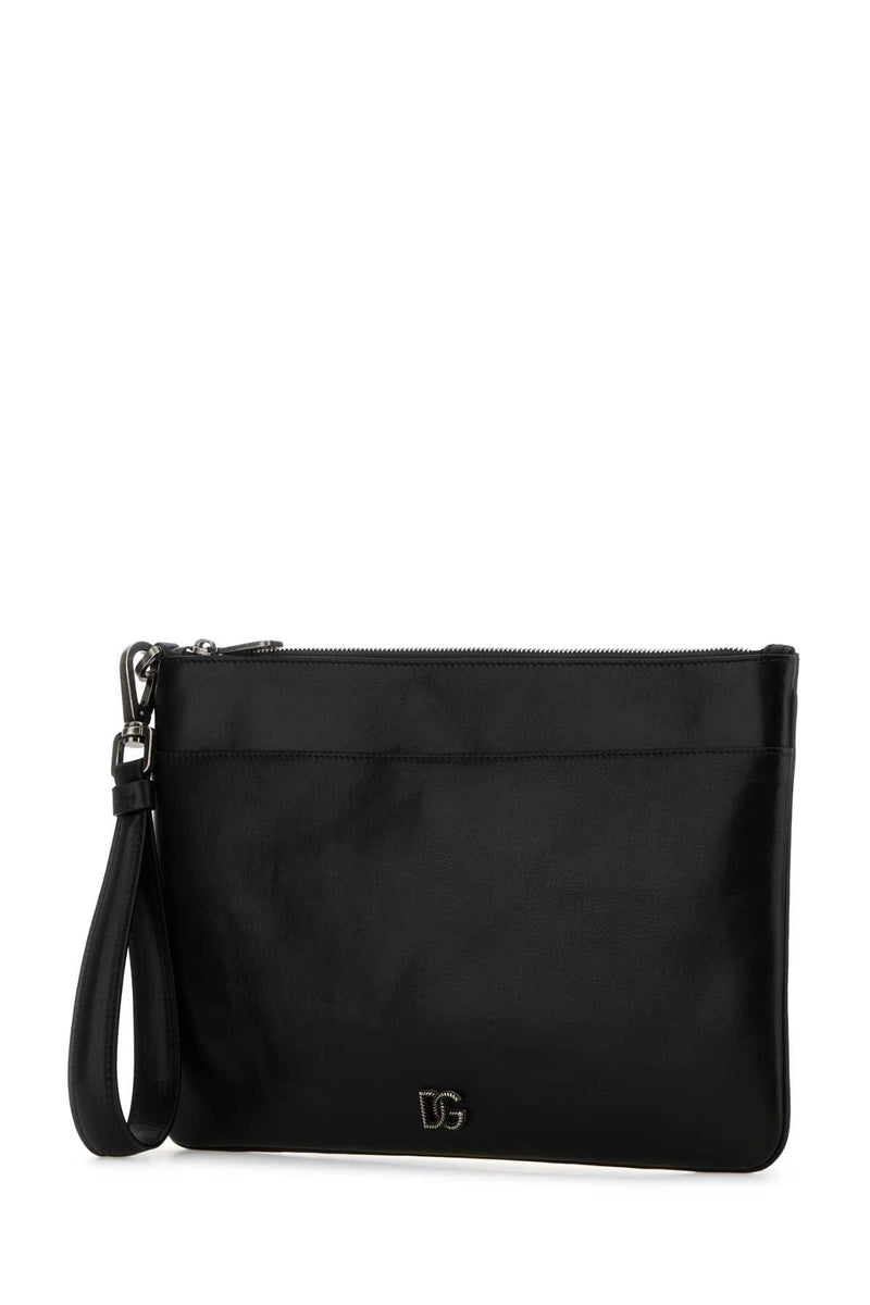 Dolce & Gabbana Vitello Leather Clutch — Black