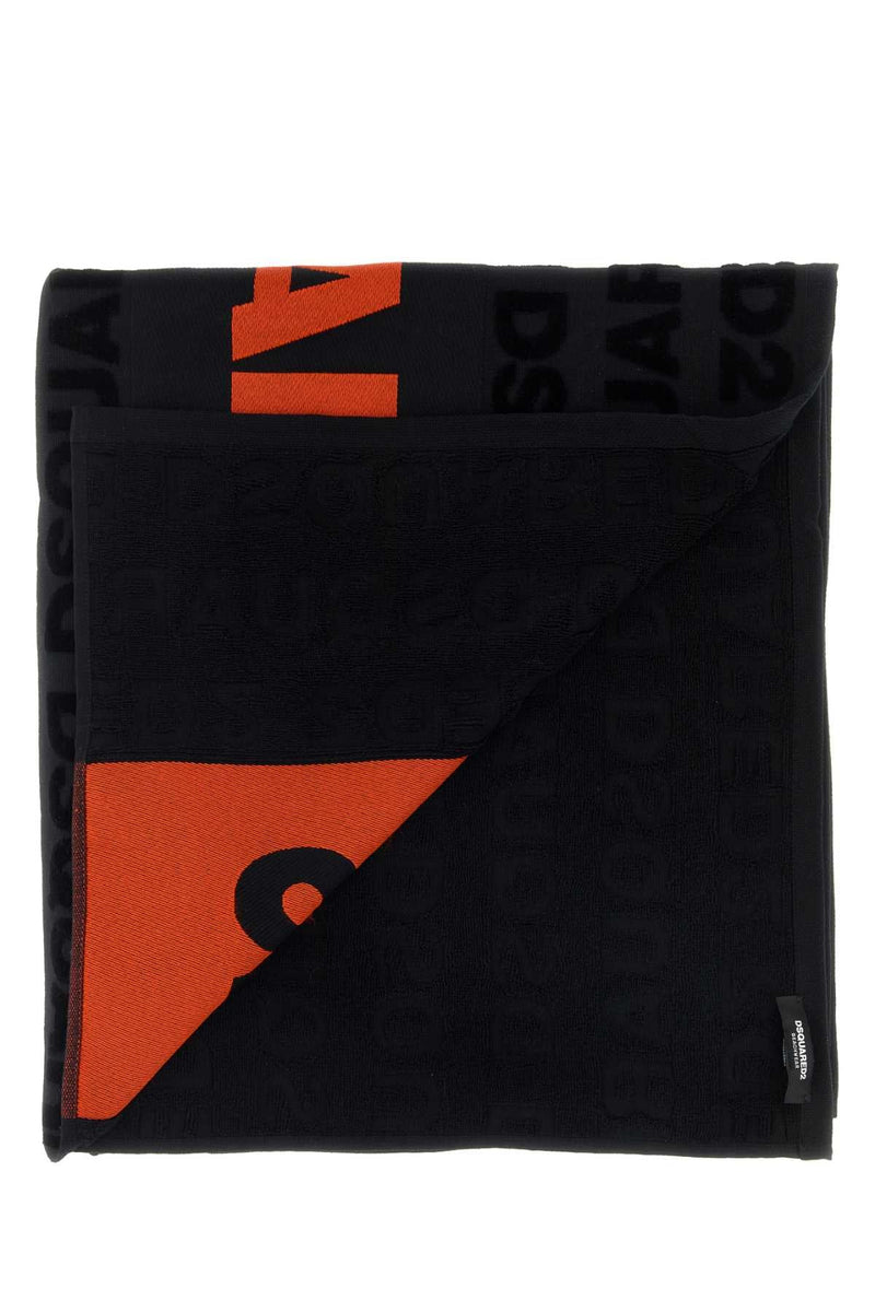 Dsquared2 Logo Cotton Scarf — Black Exterior: Scarfs
