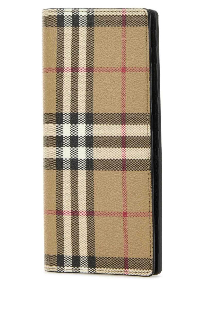 Burberry Printed Canvas Wallet — Beige