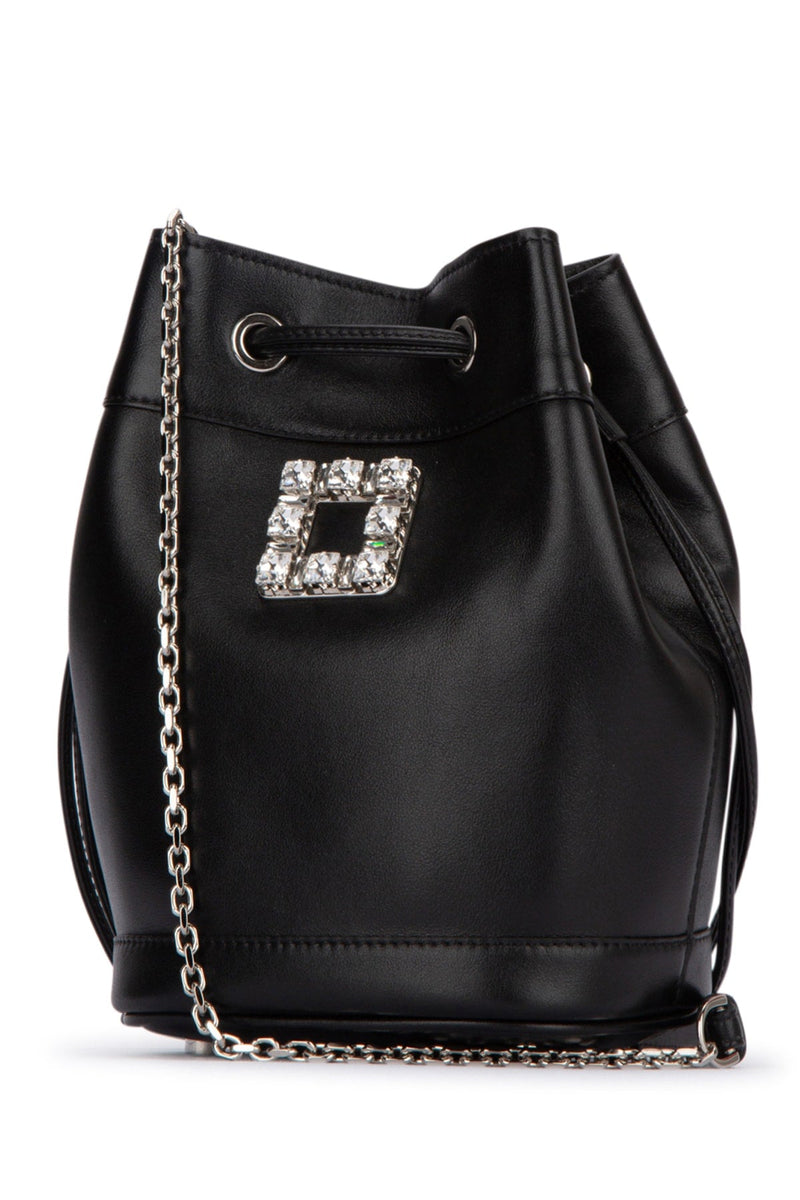 Roger Vivier Bucket Bag — Black Calfskin Fgl