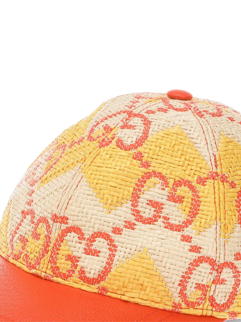 Gucci 7051653hakx8475 Raffia-Effect Gg Monogram Baseball Cap Multiple Colors Polyamide Caps