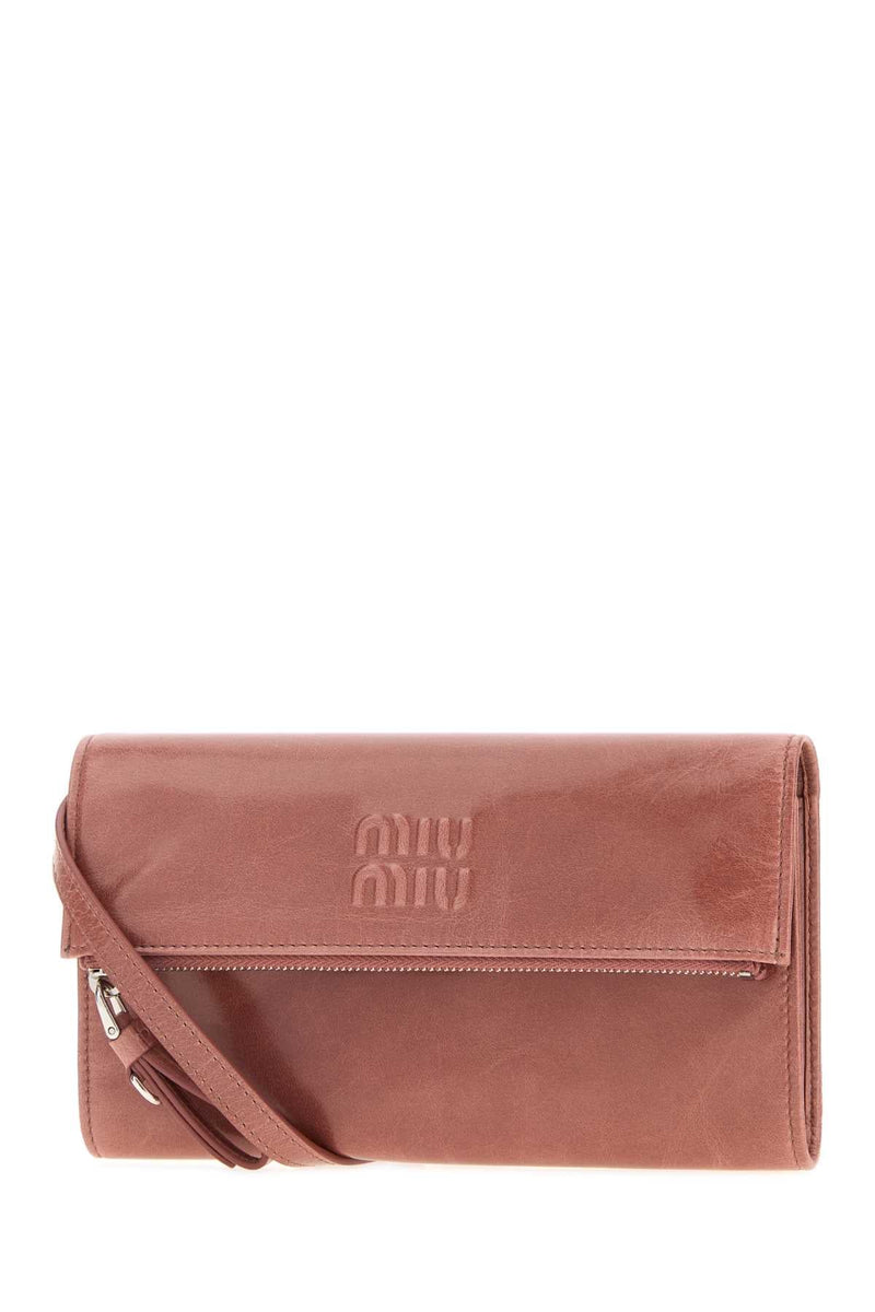 Miu Miu Velvet Leather Wallet — Pink