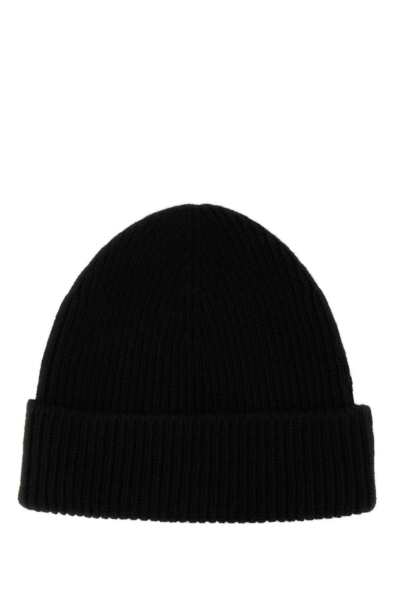 Burberry Cuffia Cashmere Beanie — Black Exterior: Beanies