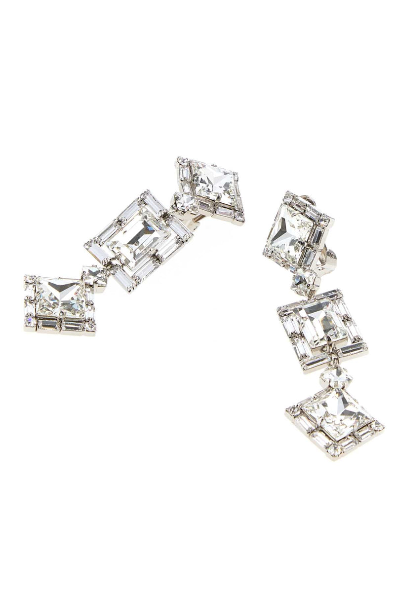 Alessandra Rich Square Earrings — Clear
