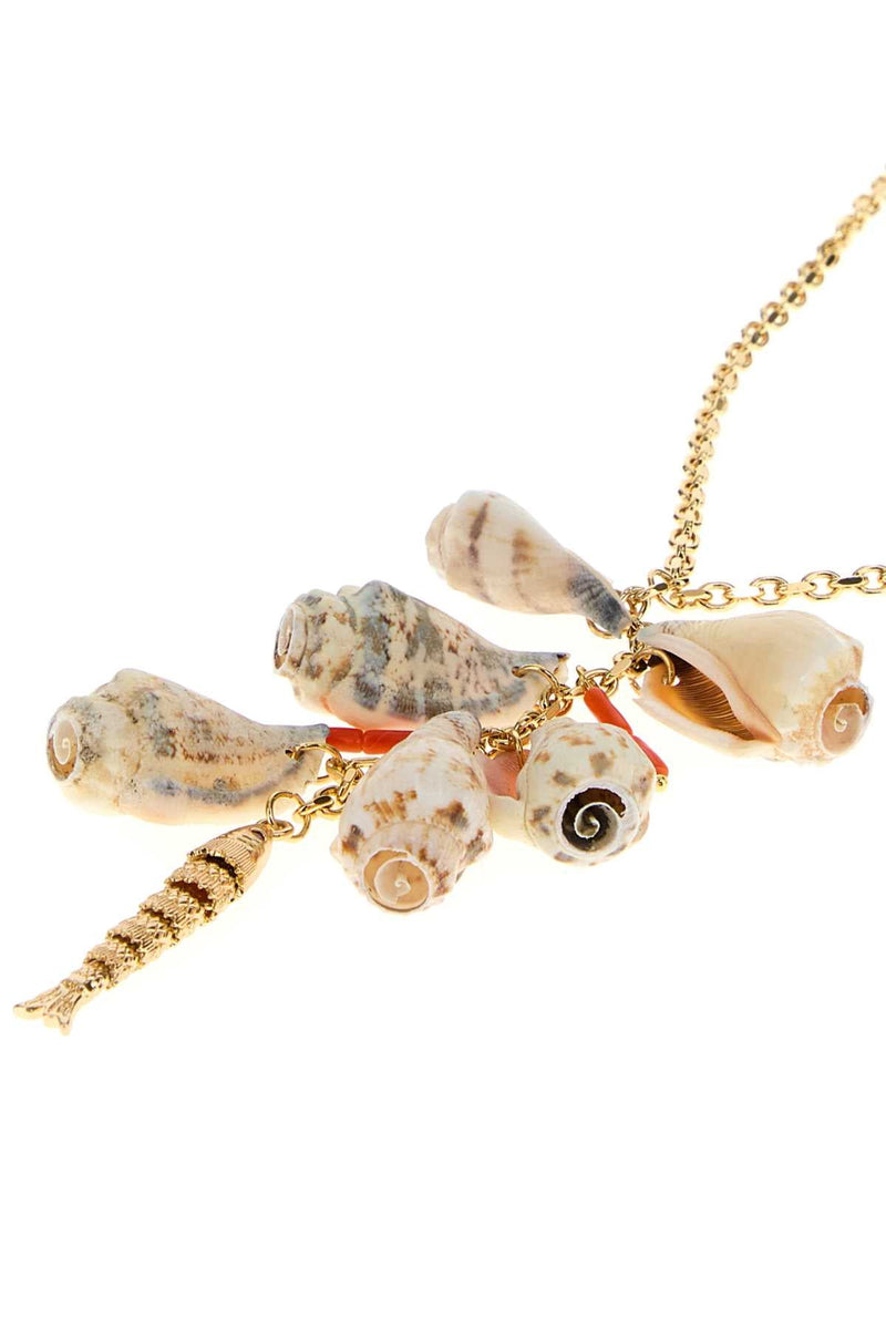 Dsquared2 Shell & Gold Chain Necklace — Necklaces