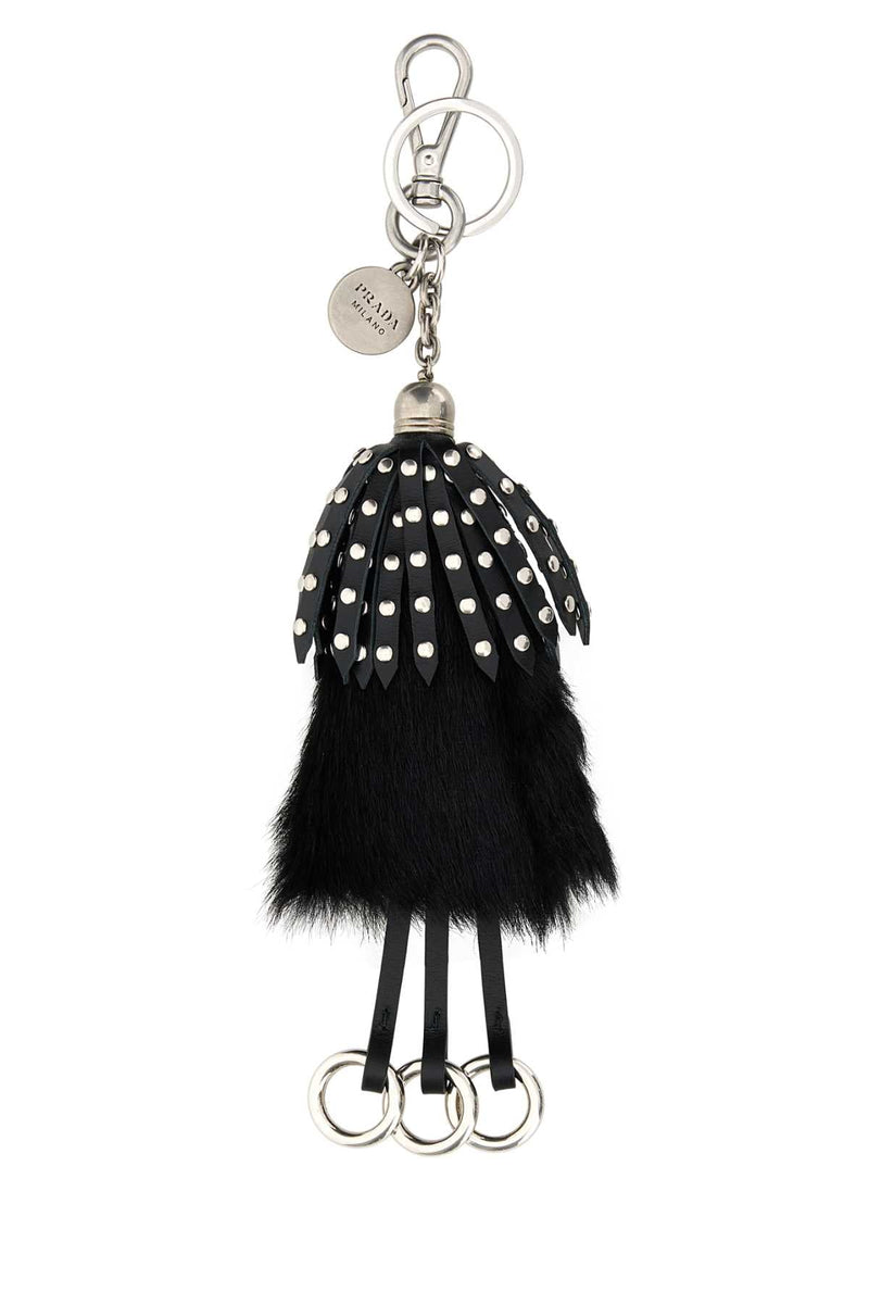 Prada Key Case — Black Acciaio-vitello-bos Taurus Keychains