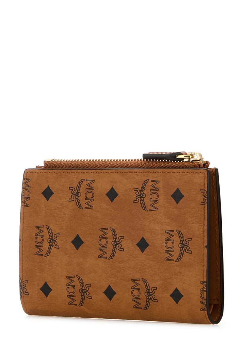 Mcm Aren Visetos Wallet — Cognac