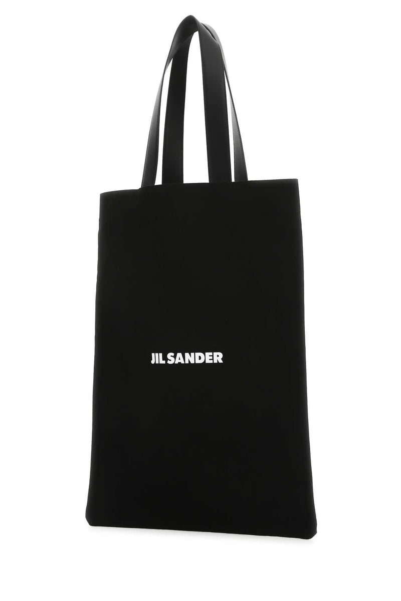 Jil Sander Tote Bag — Black Exterior: Cotton Linen Calf