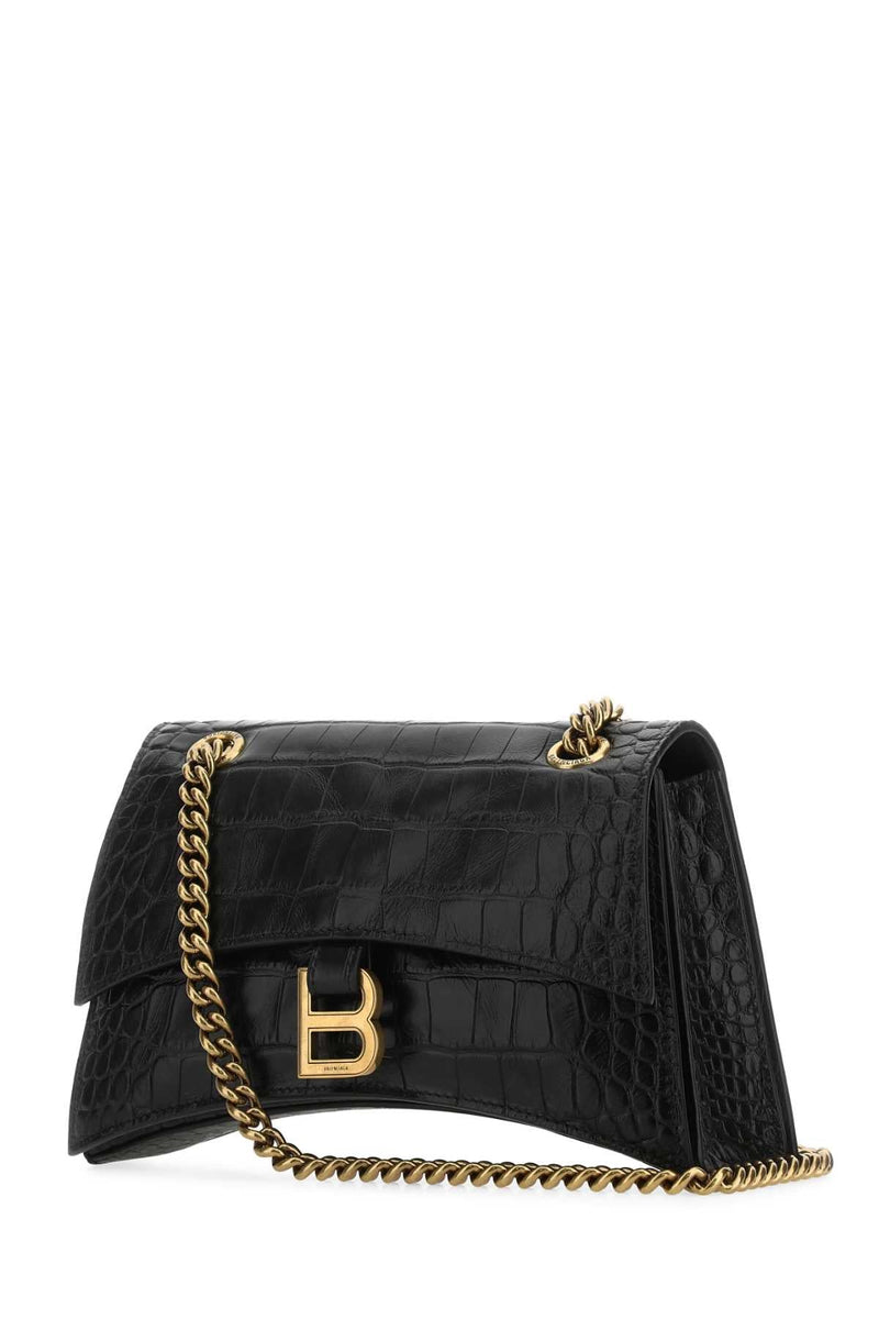 Balenciaga Crush S Shoulder Bag — Black T Domesticated Calf Le