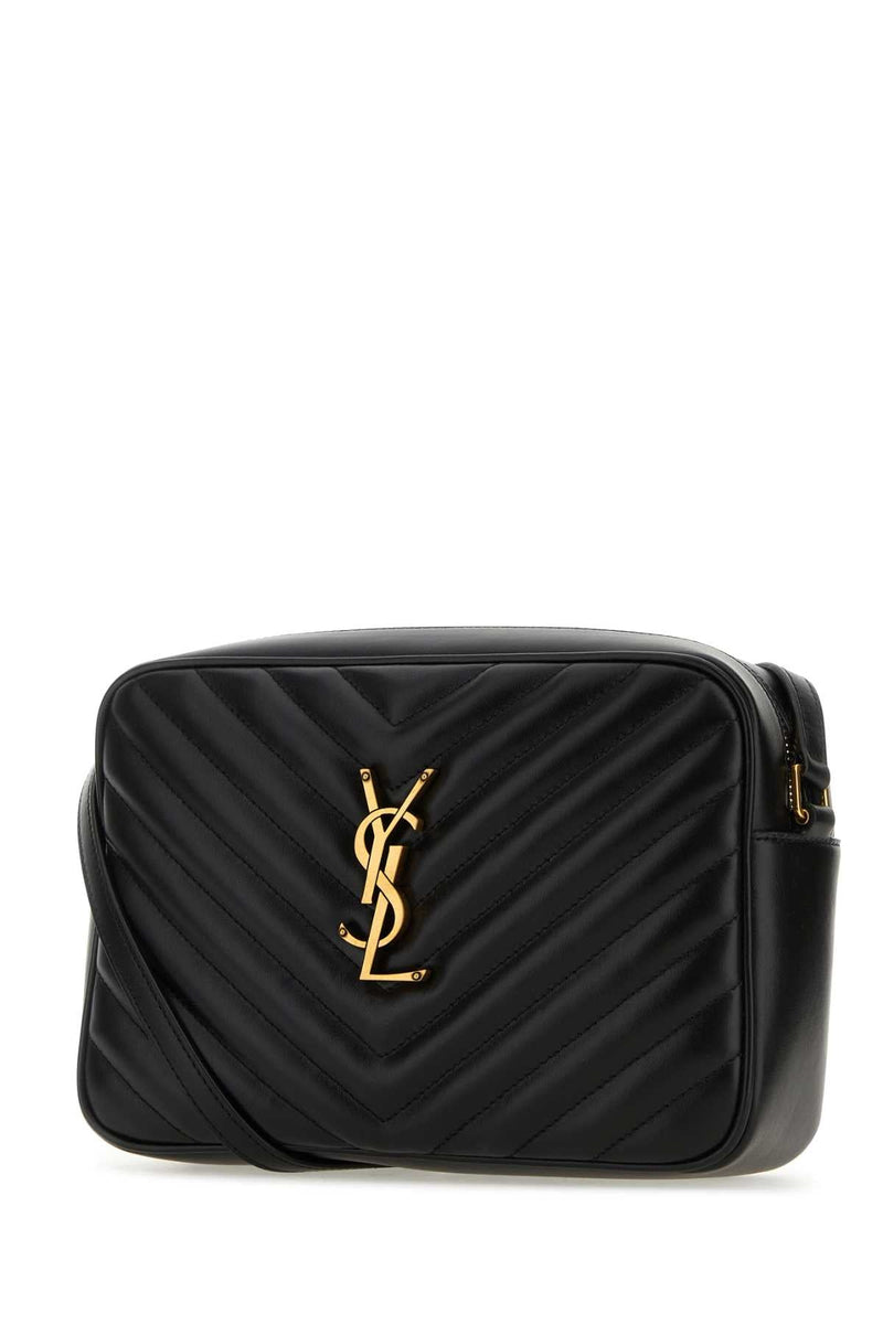Saint Laurent Quilted Leather Crossbody Bag — Black