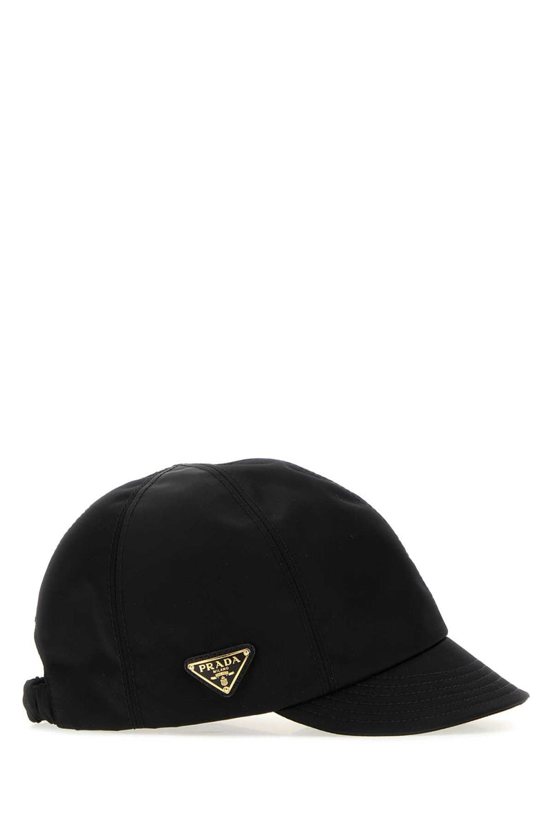Prada Hat Re-Nylon Baseball Cap — Black Caps