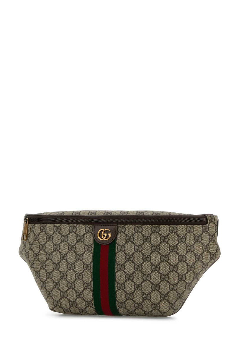Gucci Gg Monogram Canvas Belt Bag — Beige T Polyurethane Polyamide