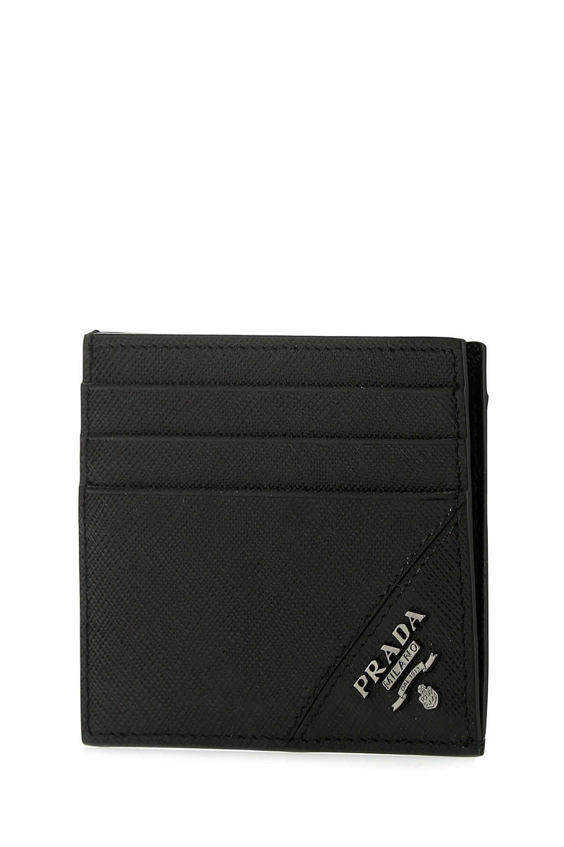 Prada Vitello Leather Card Case — Black Cases