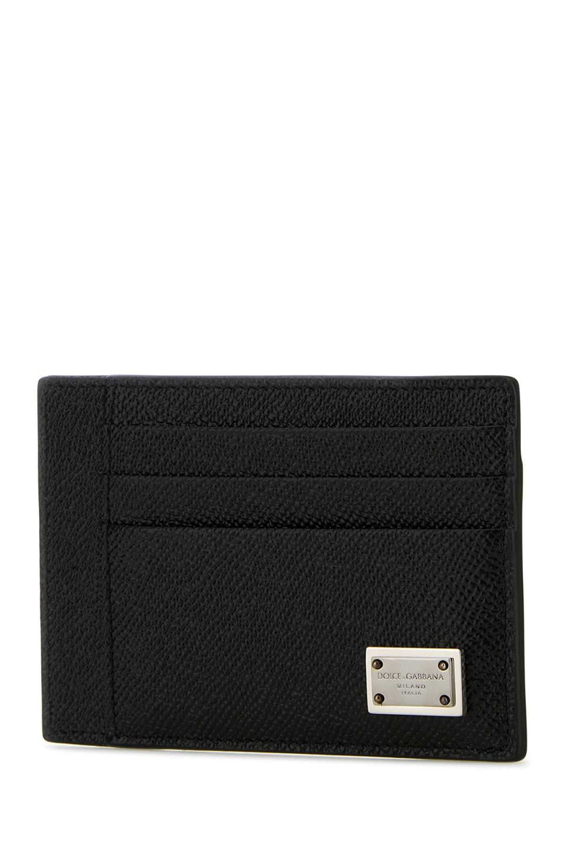 Dolce & Gabbana Saffiano Leather Card Case — Black Cases