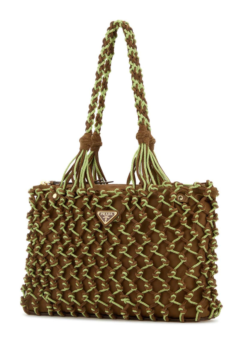 Prada Shoulder Bag — Brown Recycledpolyamide-calfleather