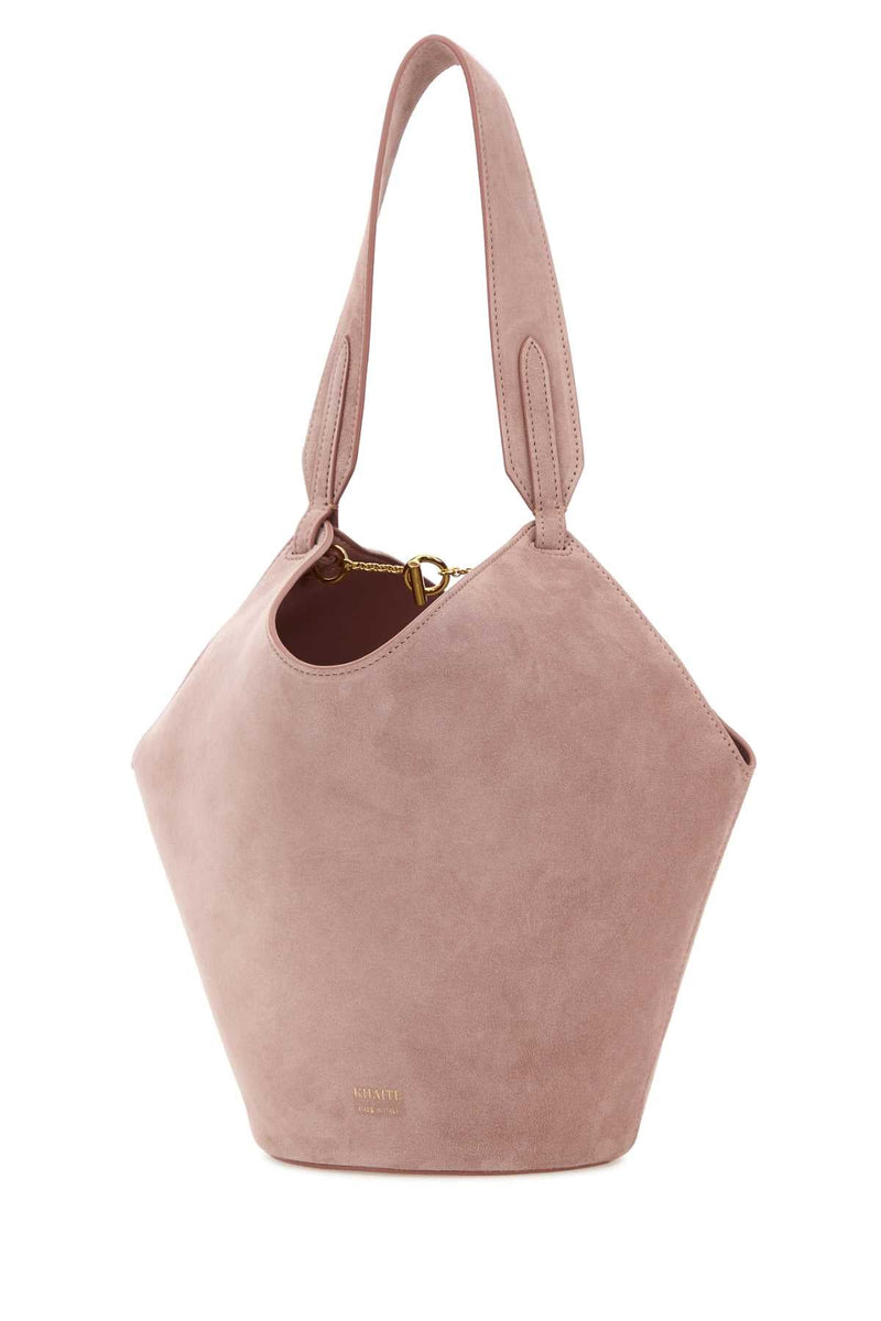 Khaite Lotus Mini Shoulder Bag — Pink Baby Calfskin
