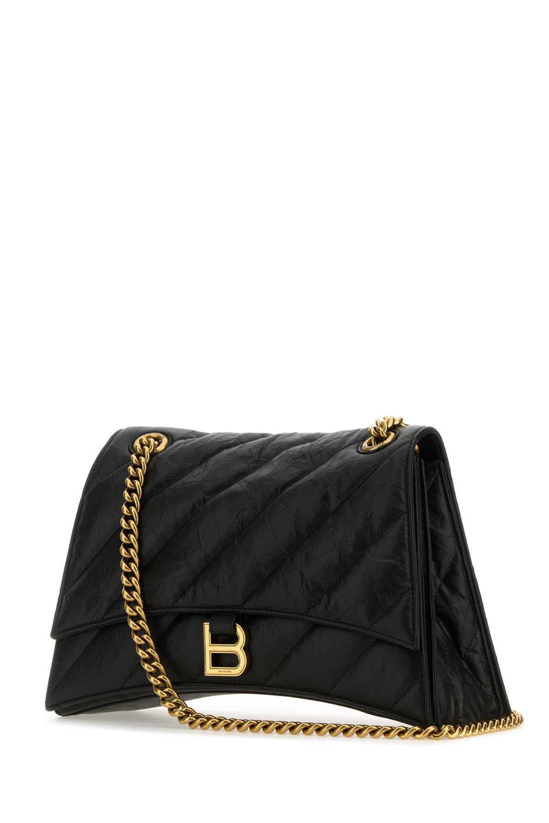 Balenciaga Crush M Shoulder Bag — Black T Domesticated Calf Le