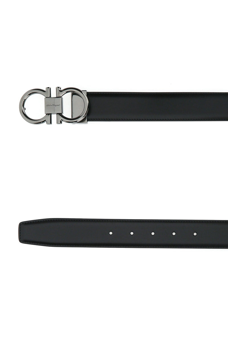 Ferragamo Double Adjus Belt — Black Calf
