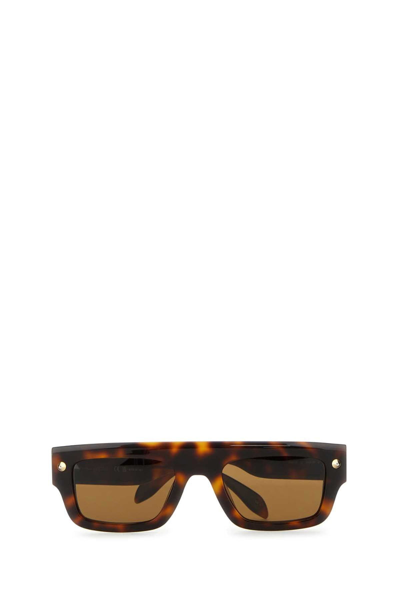 Alexander Mcqueen Tortoiseshell Acetate Sunglasses — Brown Exterior