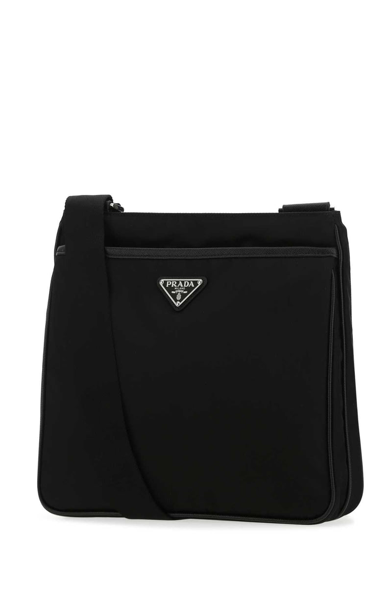 Prada Re-Nylon Crossbody Bag — Black Poliammidericiclata-vitello
