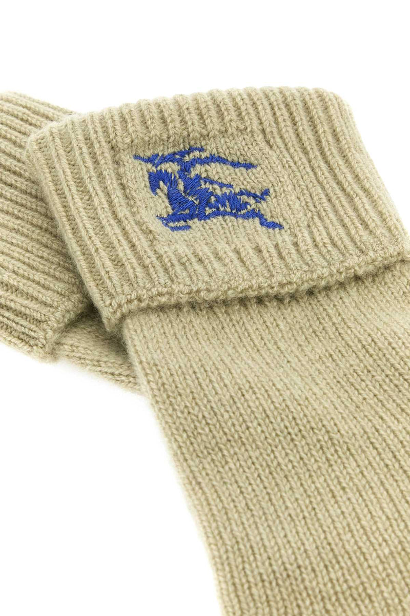 Burberry Cashmere Blend Gloves — Beige Exterior: Nylon